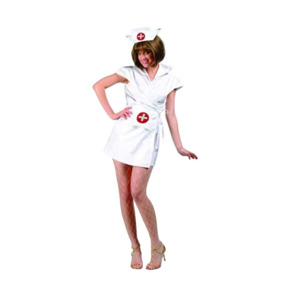 Woman's Adult Nurse Wrap Dress Costume Halloween Party One Size Fits Most NEW - Picture 1 of 1